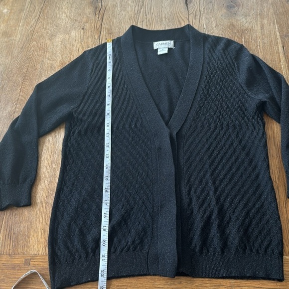 Carmen Marc Valvo BLACK CARDIGAN - Picture 3 of 7